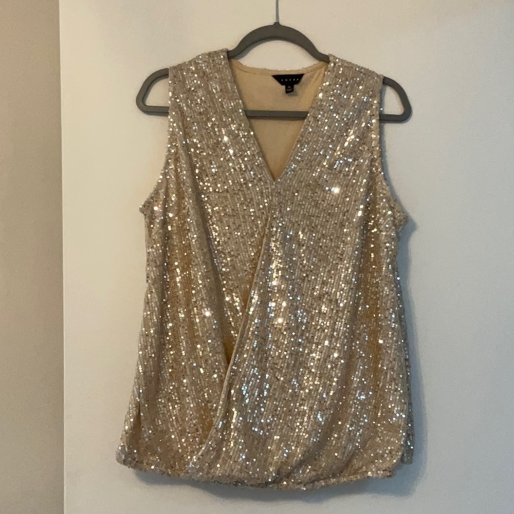 ADIVA gold sequin top XL